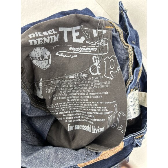 Diesel Jeans Larkee Straight Button Fly Blue Men's 29 X 32 Dark Wash Denim - Picture 16 of 16